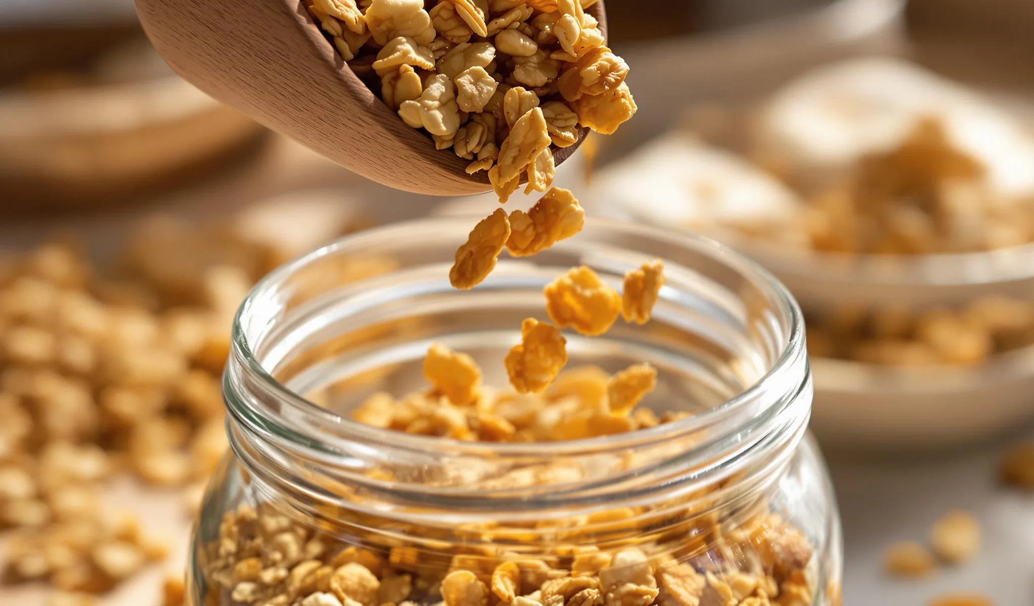 Granola croustillant maison flocons, noix et miel